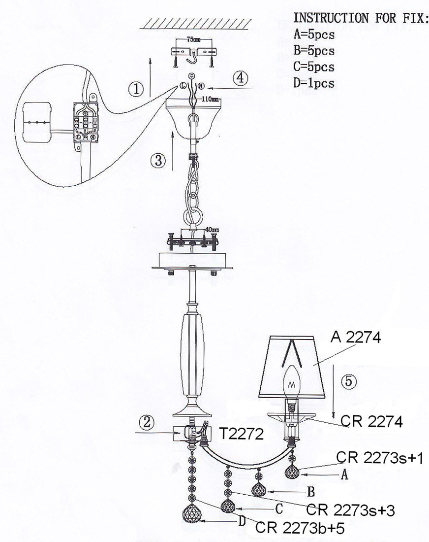 Потолочная люстра Odeon Light Kvinta 2274/5 в Санкт-Петербурге