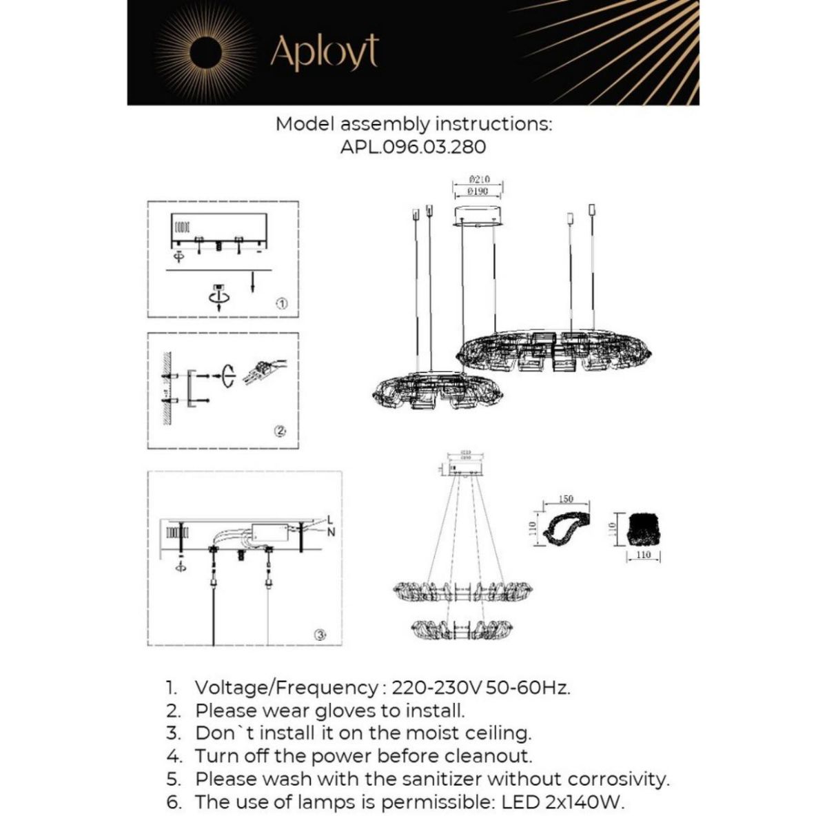 Подвесная люстра Aployt Irena APL.096.03.280 в Санкт-Петербурге