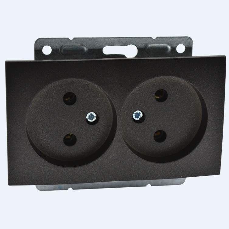 Розетка двойная без земли Mono Electric Despina-Larissa 16А 250В графит 500-002005-121 в Санкт-Петербурге