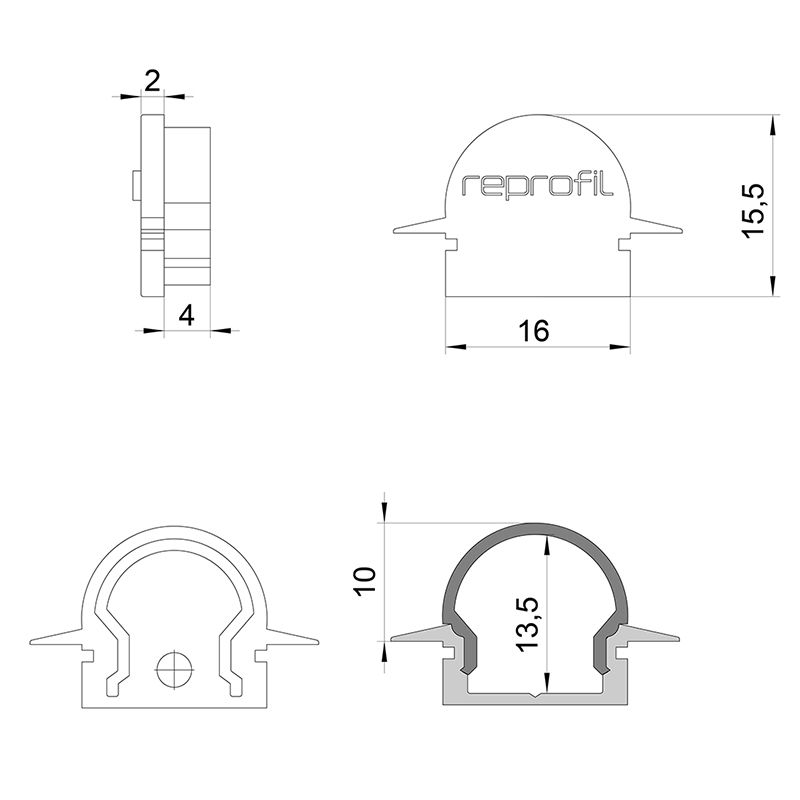 Торцевая заглушка (2 шт.) Deko-Light R-ET-01-10 979540 в Санкт-Петербурге