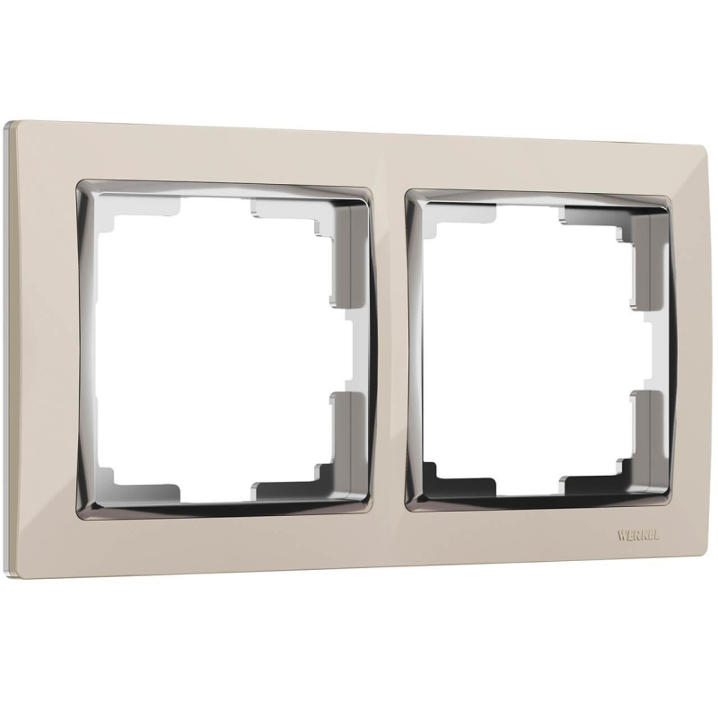 Рамка на 2 поста Werkel Snabb слоновая кость/хром W0021903 4690389160752 в Санкт-Петербурге