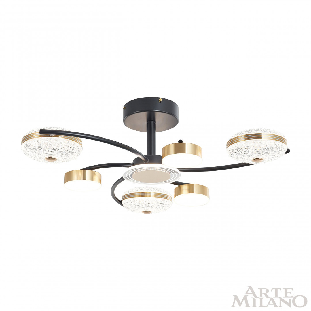 Потолочная люстра Arte Milano Ferrara 279169/3+3 BK/GD в #REGION_NAME_DECLINE_PP#