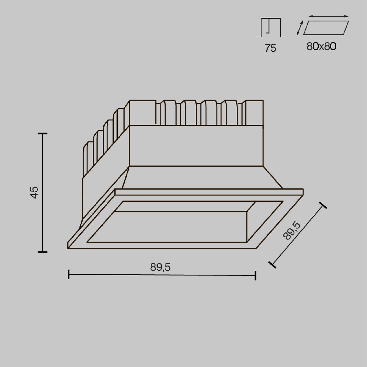 Встраиваемый светильник Maytoni Okno DL056-8W3-4-6K-W в #REGION_NAME_DECLINE_PP#