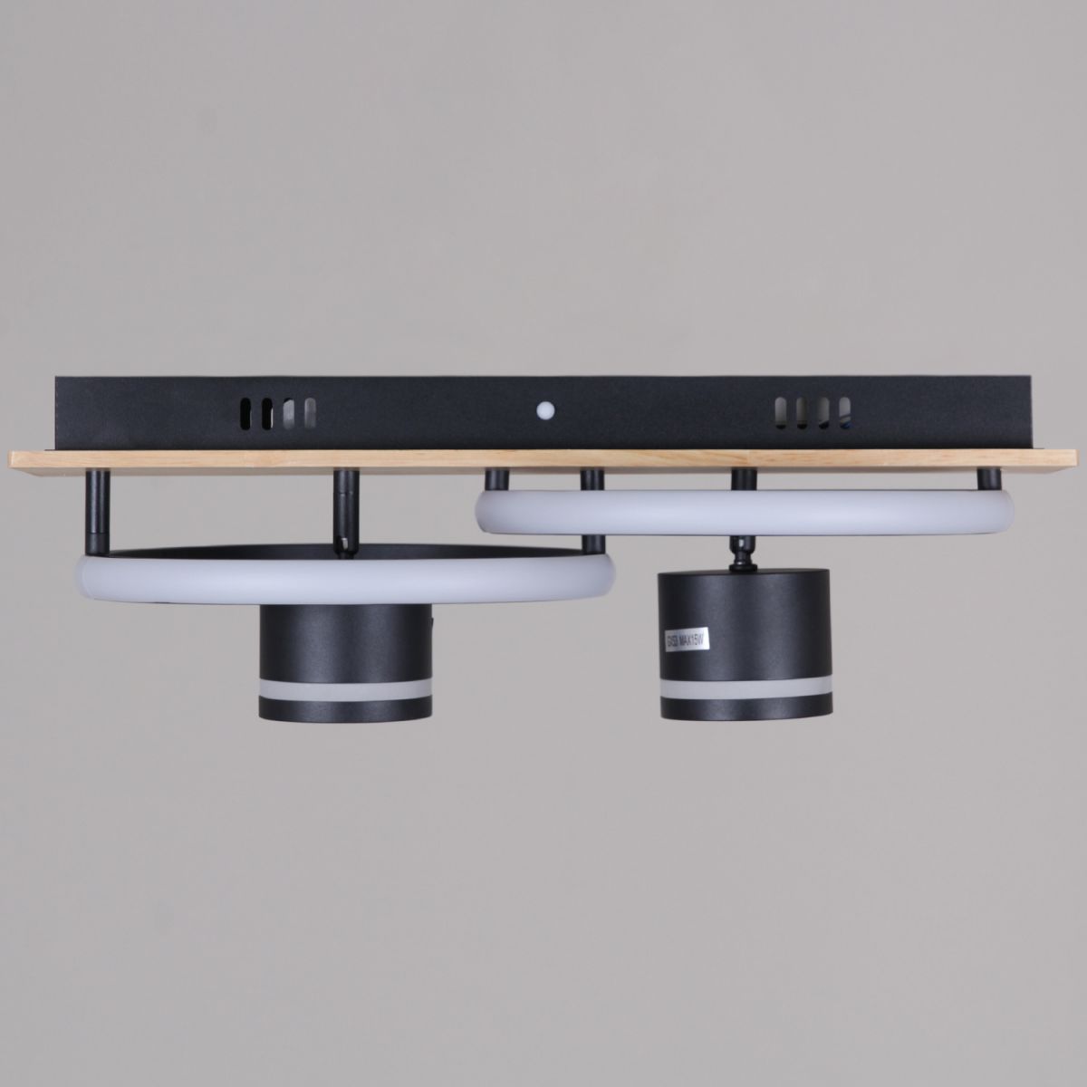 Потолочный светильник Reluce 29560-0.3-2+2 BK+WOOD в #REGION_NAME_DECLINE_PP#