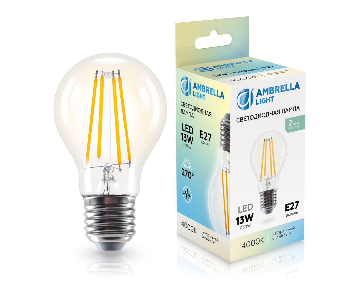 Филаментная светодиодная лампа Ambrella Light Bulbing E27 13W 4000K 601314 в Санкт-Петербурге