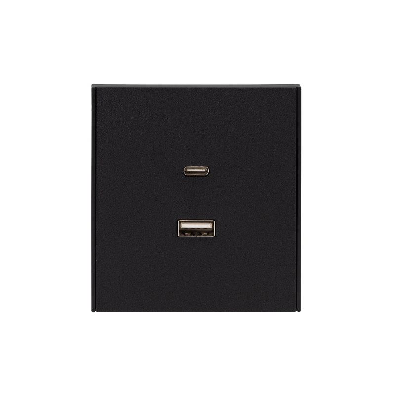 Розетка STRONG USB-A+Type-C 3А с функцией быстрой зарядки антрацит KRANZ KR-78-0734-5 в #REGION_NAME_DECLINE_PP#