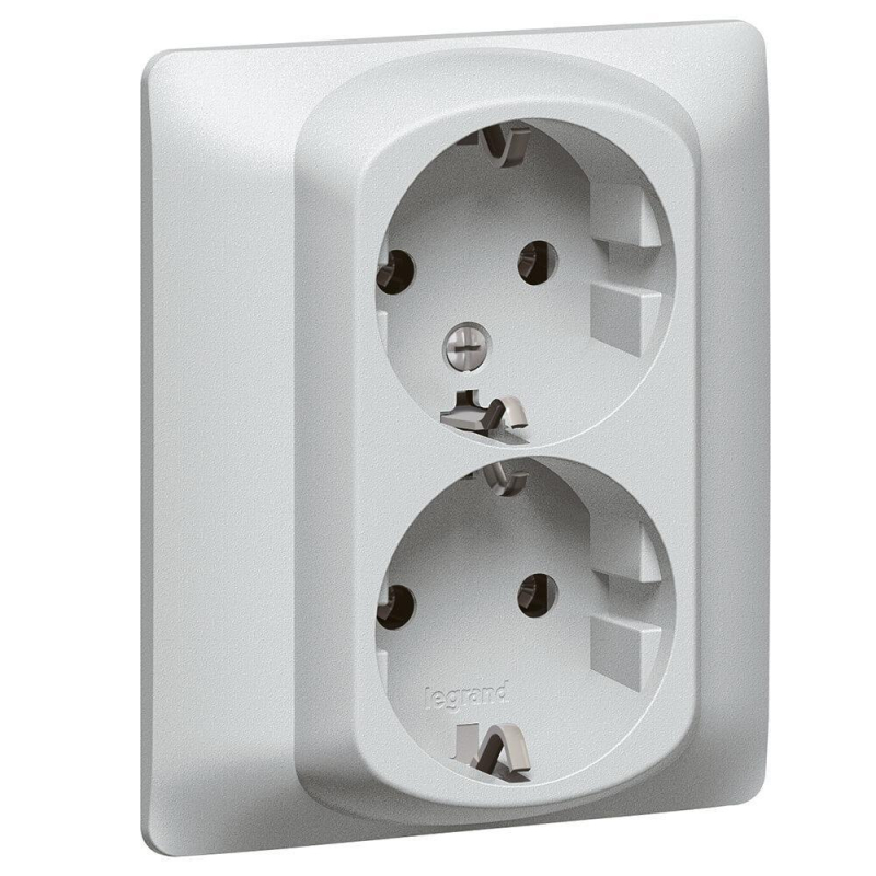 Розетка 2х2К+3 Legrand Galea Life 16A 250V с/з винтовой зажим алюминий 771330 в Санкт-Петербурге
