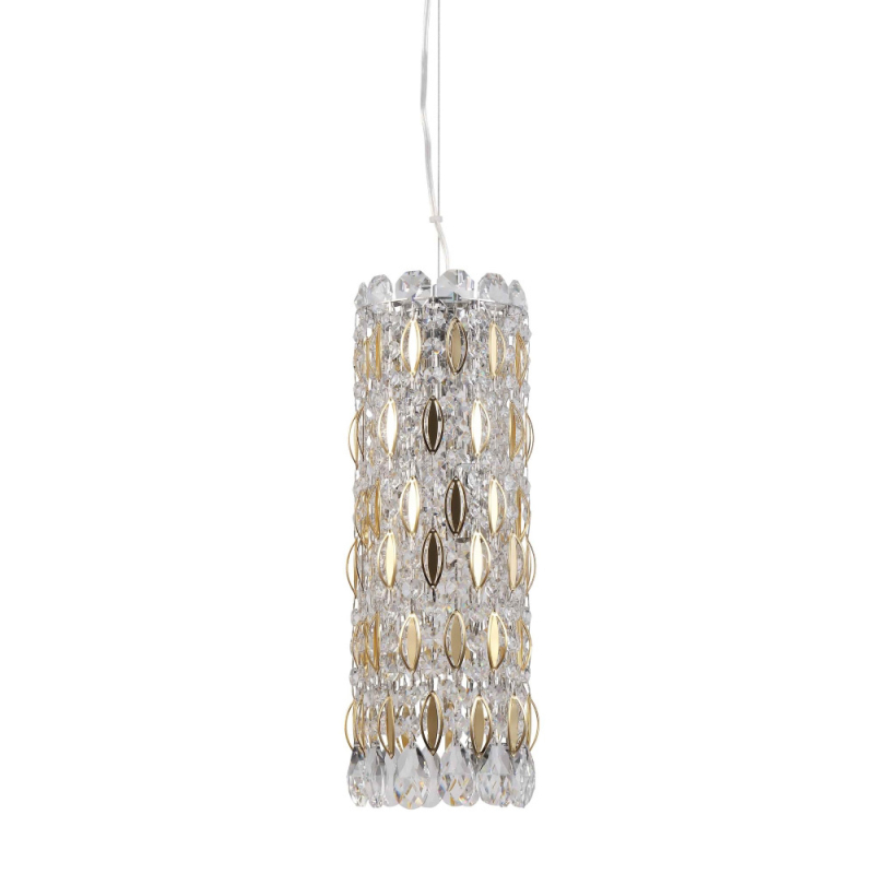 Подвесной светильник Crystal Lux Lirica SP3 Chrome/Gold-Transparent УЦ в #REGION_NAME_DECLINE_PP#