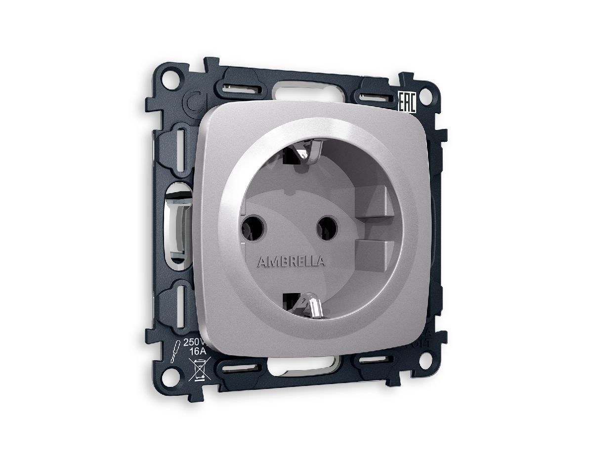 Комплект механизма розетки с/з на винтовых зажимах Ambrella Volt Omega MO506010 в Санкт-Петербурге