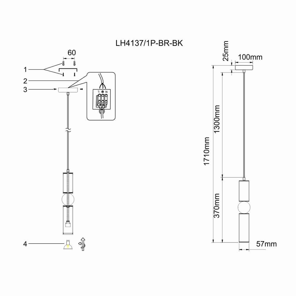 Подвесной светильник Lumien Hall Lien LH4137/1P-BR-BK в Санкт-Петербурге