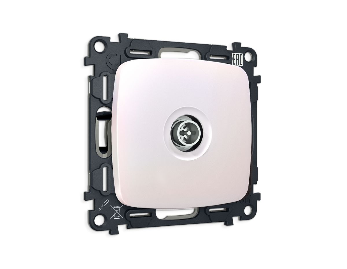 Комплект механизма TV розетки Ambrella Volt оконечной экранированной 5-1000MHz 3dB OMEGA MO213005 Жемчуг QUANT (OP2130, VM199) в Санкт-Петербурге