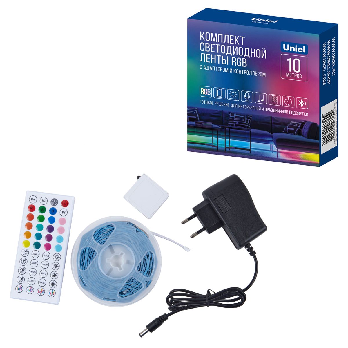 Светодиодная лента (комплект) Uniel ULS-A01 10M/RGB/BT RRP24C01 UL-00012815 в Санкт-Петербурге