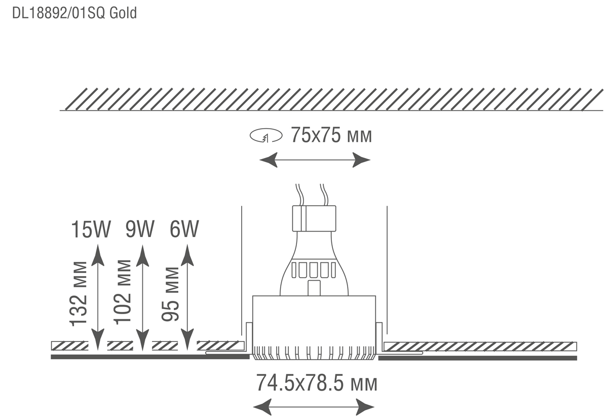 Встраиваемый светильник Donolux Click-click DL18892/01SQ Gold в Санкт-Петербурге