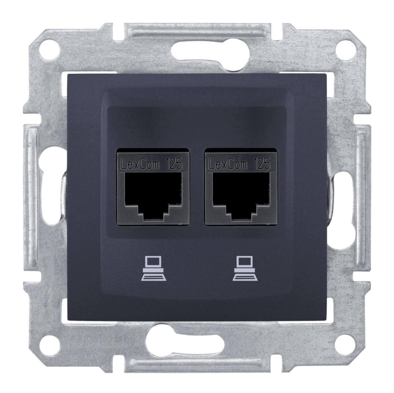 Розетка компьютерная 2хRJ45 Schneider Electric Sedna UTP SDN4400170 в Санкт-Петербурге