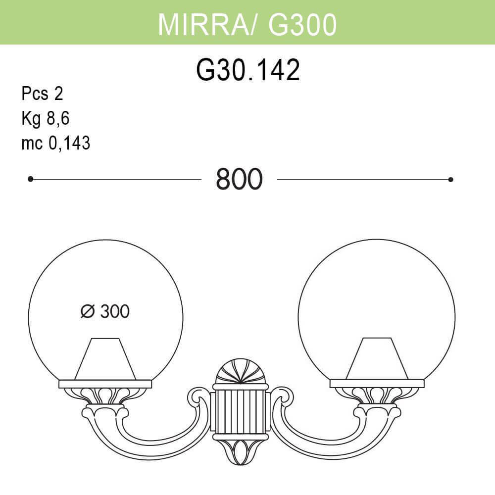 Уличный настенный светильник Fumagalli Mirra/G300 G30.142.000.WZE27 в Санкт-Петербурге