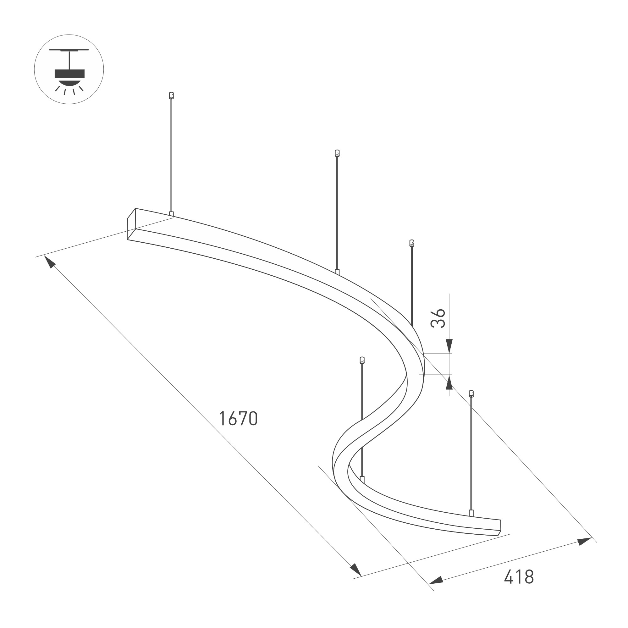 Подвесной светильник Arlight SP-Line-Hang-Arc-S3535-D800-65W Warm3000 034052(1) в Санкт-Петербурге