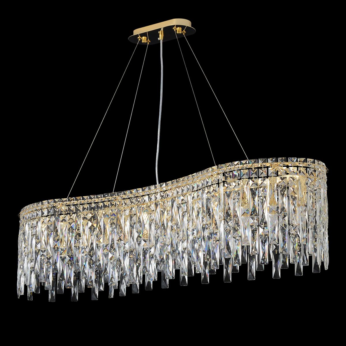 Подвесная люстра Crystal Lux ABRIL SP12 L1200 GOLD в Санкт-Петербурге