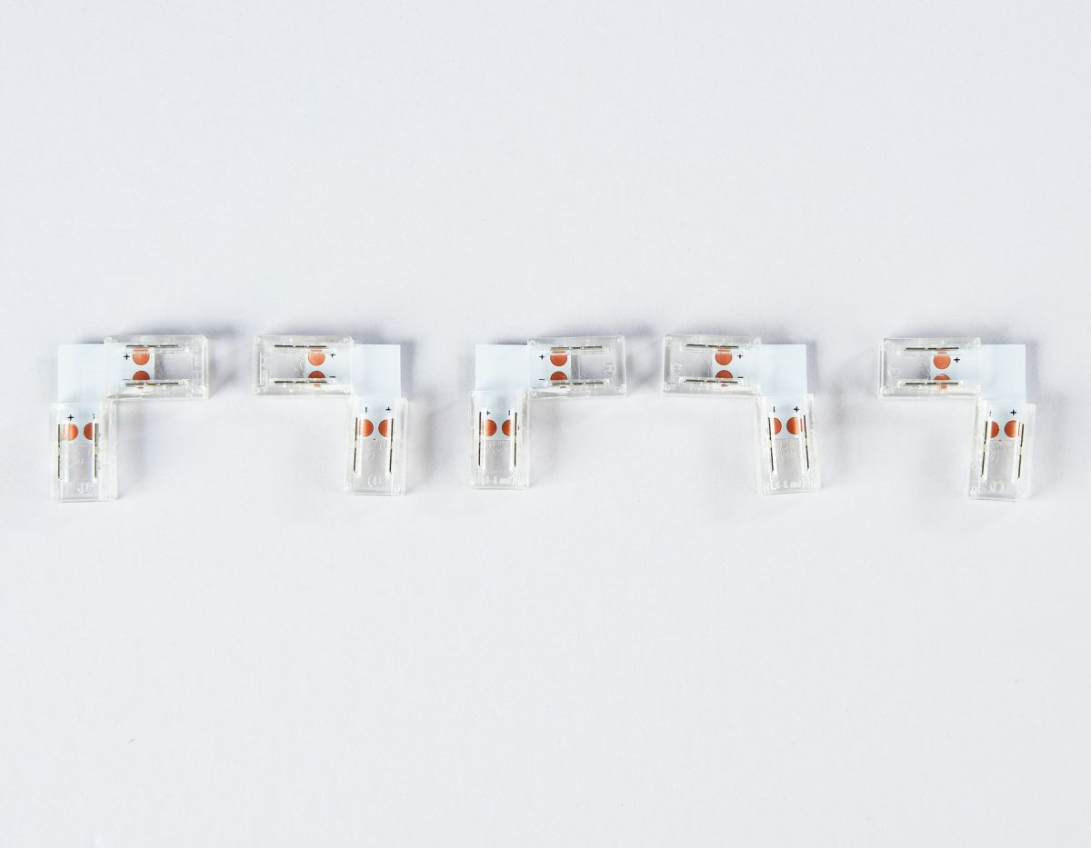 Соединитель угловой L для светодиодной ленты COB 8mm 12/24V (2 конт.) GS6851 (5шт) Ambrella Light Illumination GS6851 в Санкт-Петербурге
