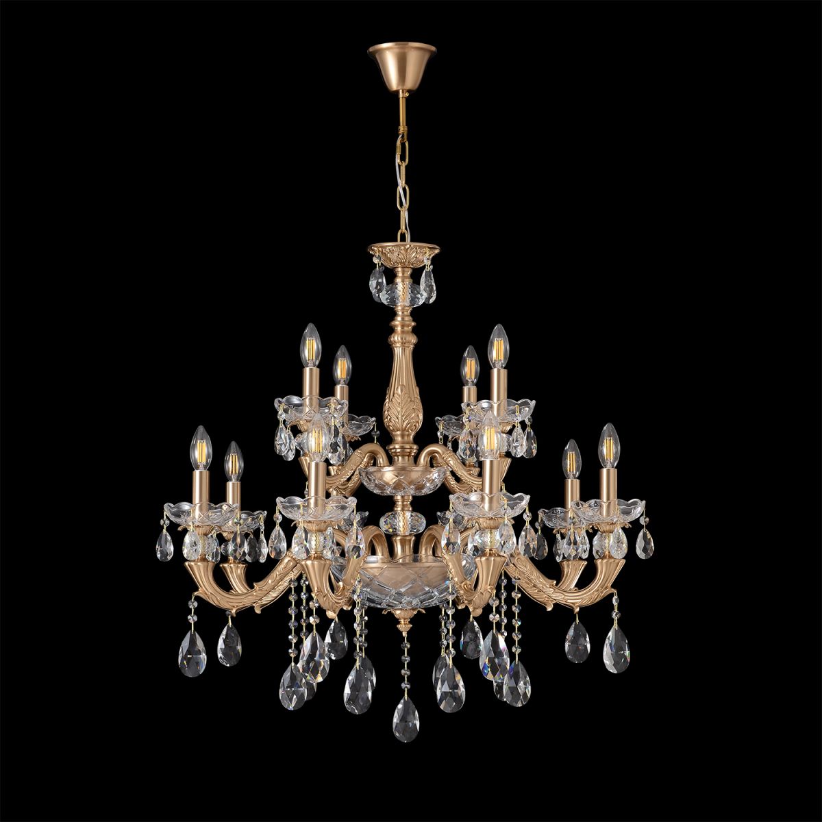 Подвесная люстра Crystal Lux ELIZABETH SP8+4 BRASS в Санкт-Петербурге