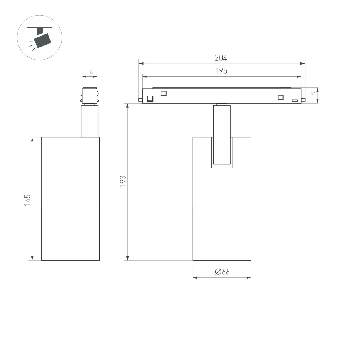 Трековый магнитный светильник Arlight MAG-ORIENT-SPOT-ZOOM-R65-15W Day4000 (Черный, 20-60 deg, 48V, DALI) (IP20 Металл) 048662(2) в Санкт-Петербурге