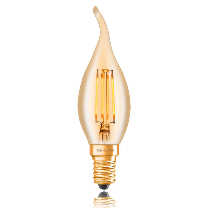 Лампа светодиодная филаментная диммируемая Sun Lumen E14 4W 2200K золотая 057-349 в Санкт-Петербурге