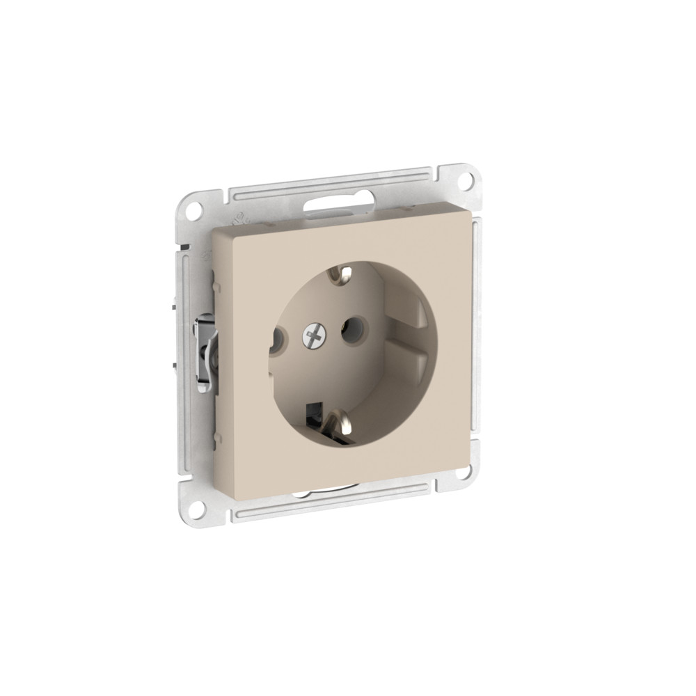 Розетка с заземлением, 16А, мех., быстрозажим. клем. Systeme Electric AtlasDesign ATN001243S в Санкт-Петербурге