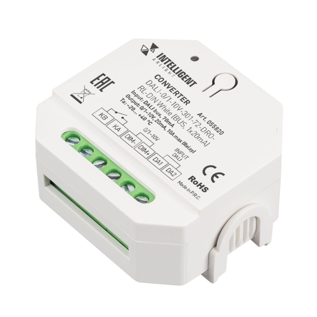 Конвертер сигнала Arlight DALI-0/1-10V-301-72-DRO-RL-DIN White (BUS, 1x20mA) (IARL, IP20 Пластик) 055820 в Санкт-Петербурге