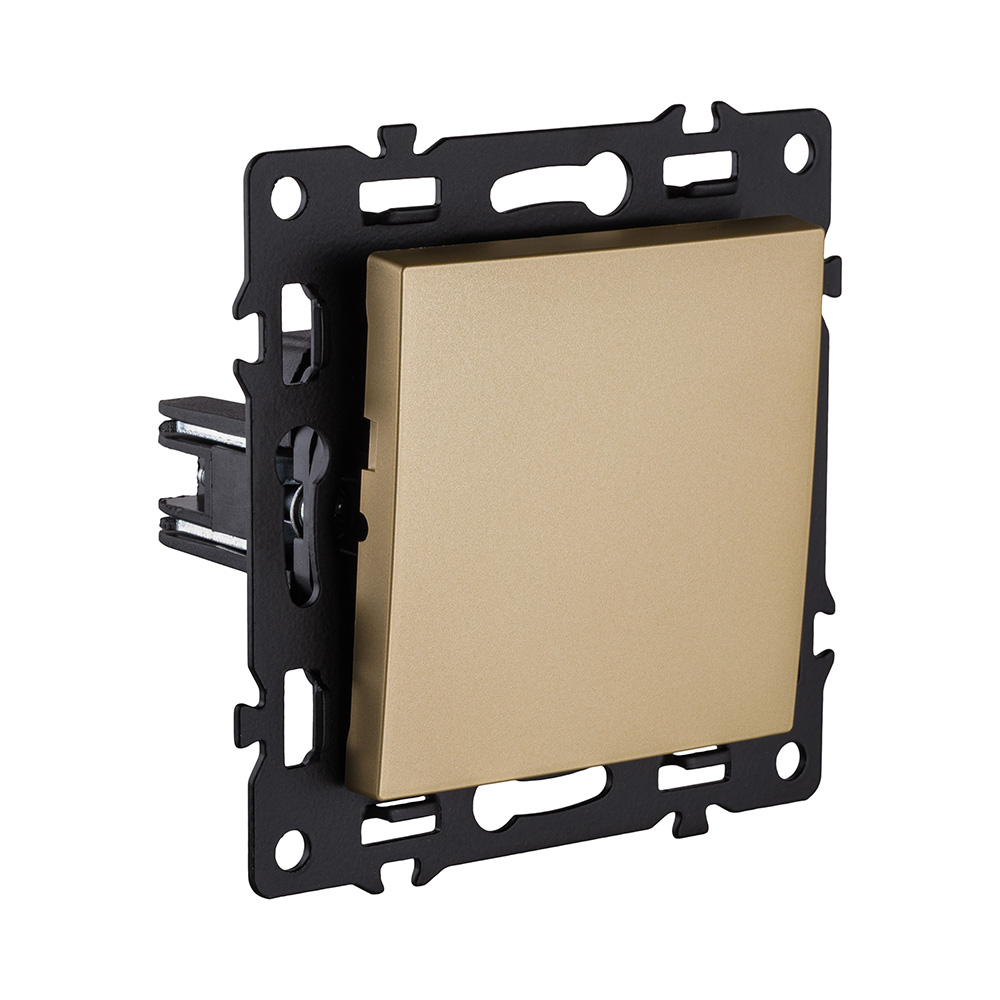 Выключатель 1-клавишный 10А/250В, золотой Kollinger Asthetik AS-001GD в #REGION_NAME_DECLINE_PP#