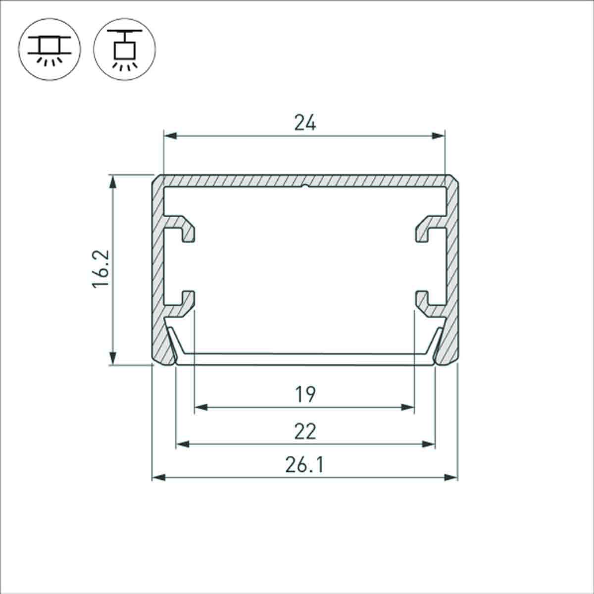 Алюминиевый профиль Arlight PLS-Lock-H16-SMT-2000 Anod 033224 в Санкт-Петербурге