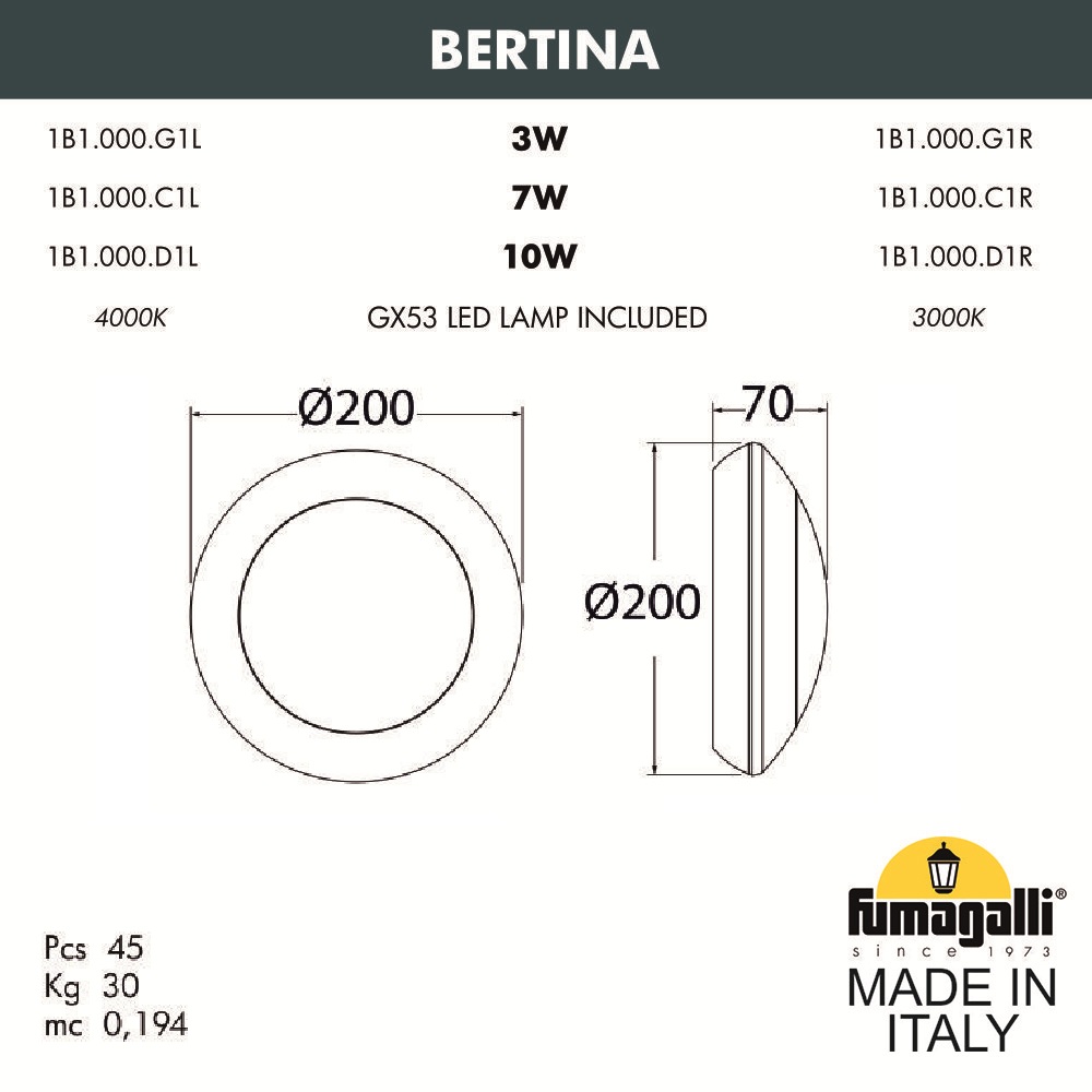 Уличный потолочный светильник Fumagalli Bertina 1B1.000.000.LYG1L в Санкт-Петербурге