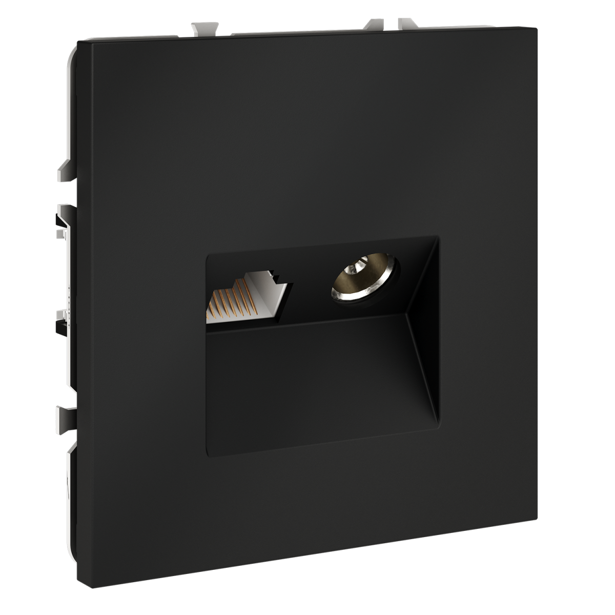 Розетка телевизионная встраиваемая Voltum S70 TV+RJ45 кат. 6, (графит) VLS060707 в #REGION_NAME_DECLINE_PP#