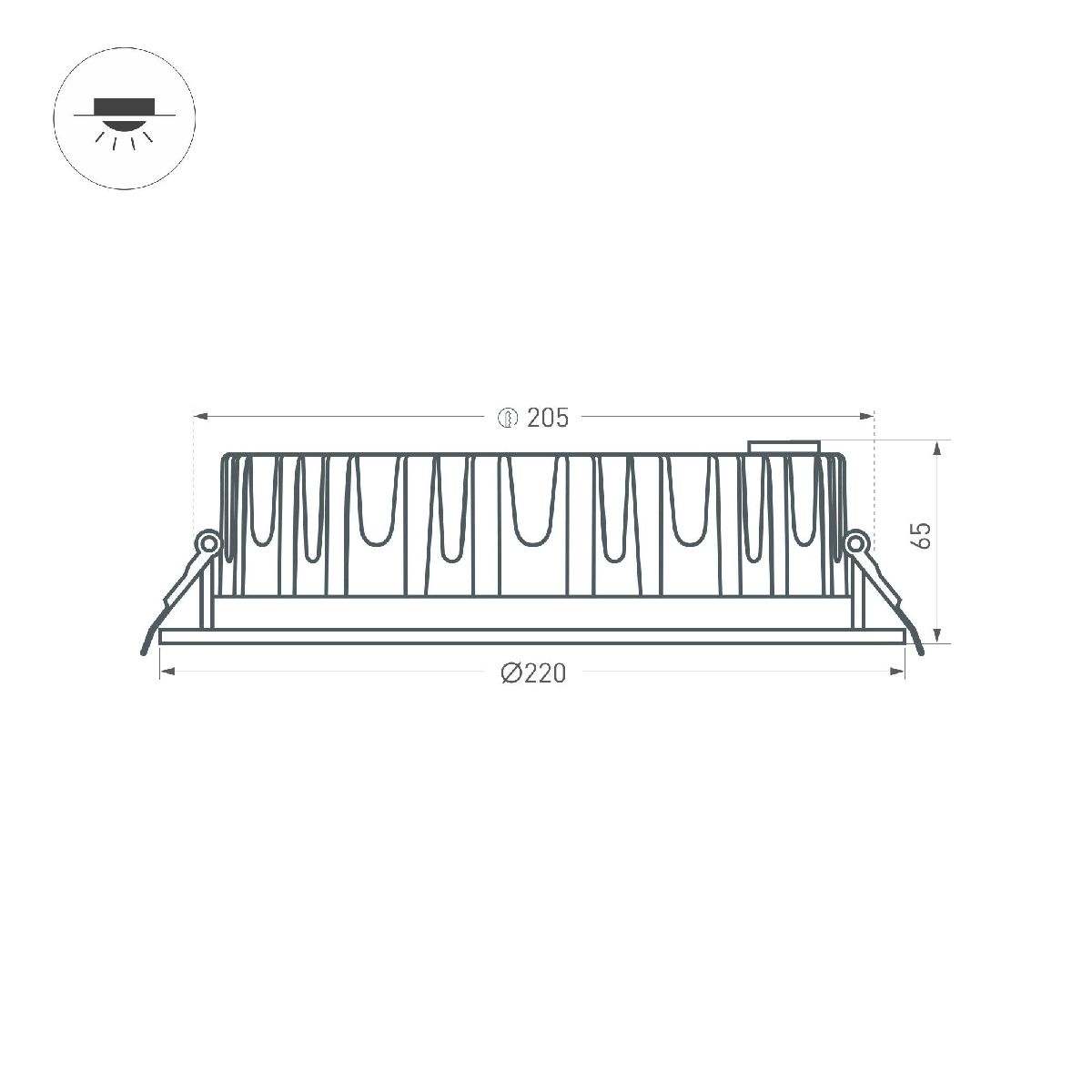 Встраиваемый светильник Arlight MS-MIST-BUILT-R220-30W Warm3000 (WH, 110 deg, 230V) 041611 в Санкт-Петербурге