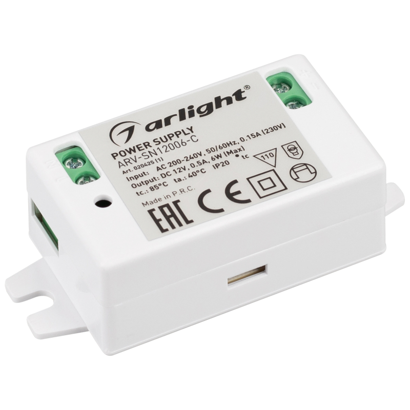 Блок питания Arlight ARV-SN12006-C (12V, 0.5A, 6W) 020425(1) в Санкт-Петербурге