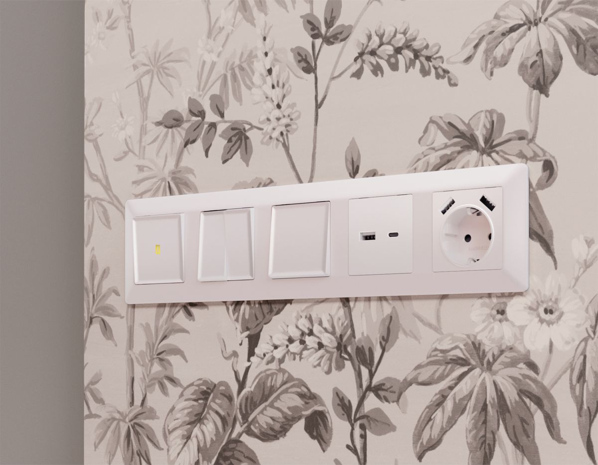 Комплект механизма 2-клавишного перекрестного выключателя 10A-250V Alfa Жемчуг Quant Ambrella Volt MA203030 (AP2030, VM125) в Санкт-Петербурге