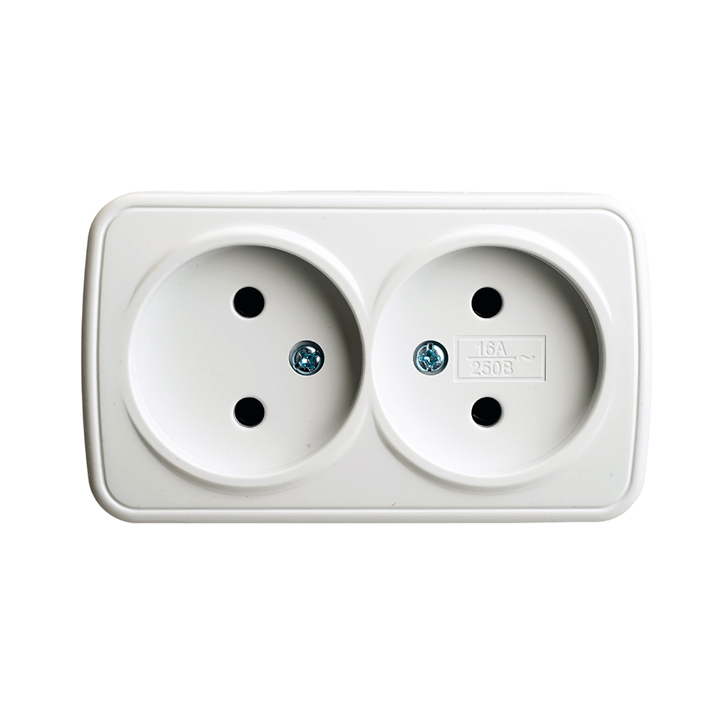 Розетка накладная 2-местная Stekker Basic PST10-502-20 50075 в Санкт-Петербурге
