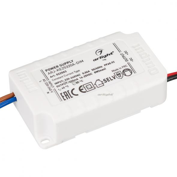Блок питания Arlight ARJ-KE25320A-DIM (8W, 320mA, PFC, Triac) 022503 в Санкт-Петербурге