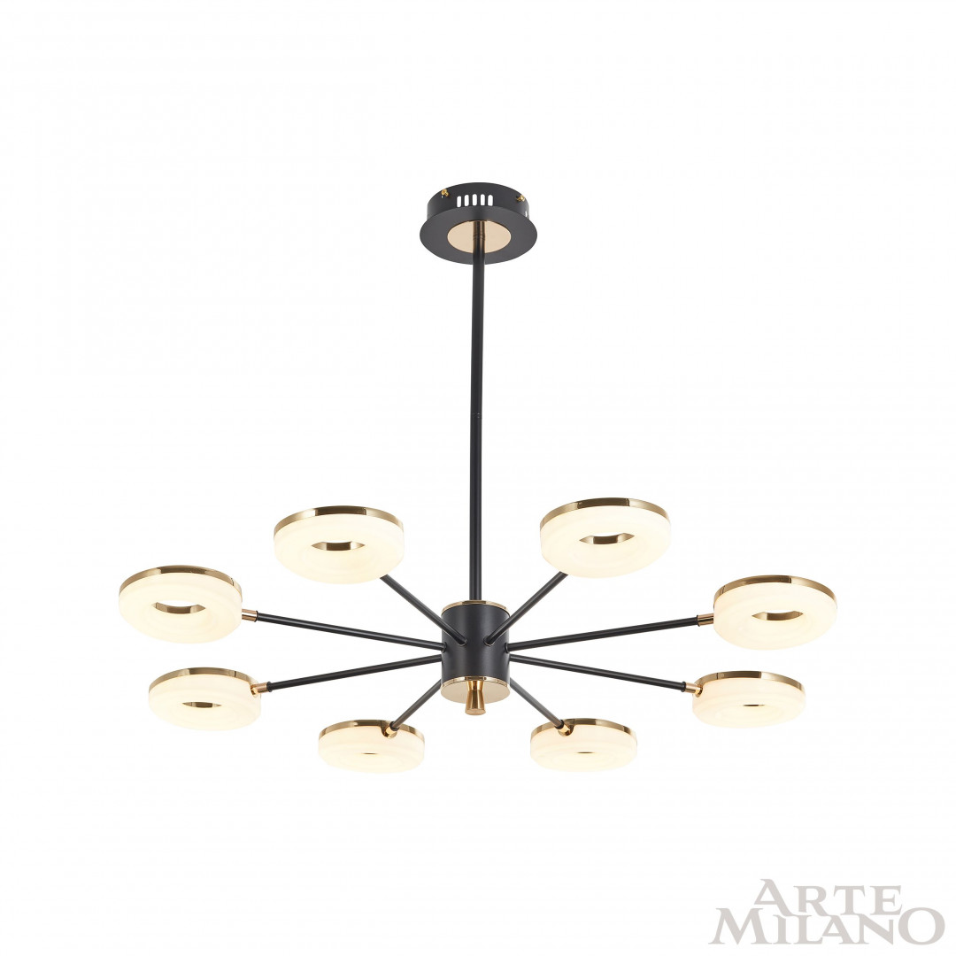 Люстра на штанге Arte Milano Ferrara 277499/8 BK/GD в #REGION_NAME_DECLINE_PP#