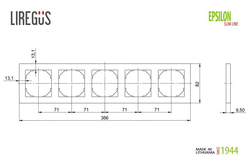 Рамка пятиместная Liregus Epsilon 28-155 в Санкт-Петербурге