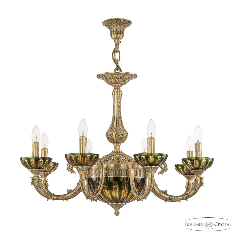 Подвесная люстра Bohemia Ivele Crystal Florence 71109P/8/210 FP P Amber-Green/H-1H в Санкт-Петербурге