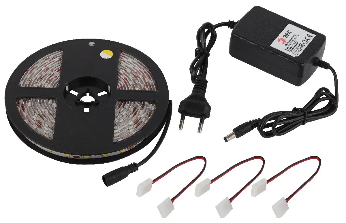 Комплект светодиодной ленты Эра 12В 5050 14,4Вт/м 2700K 5м IP65 5050kit-14,4-60-12-IP65-2700-5m Б0043069 в Санкт-Петербурге