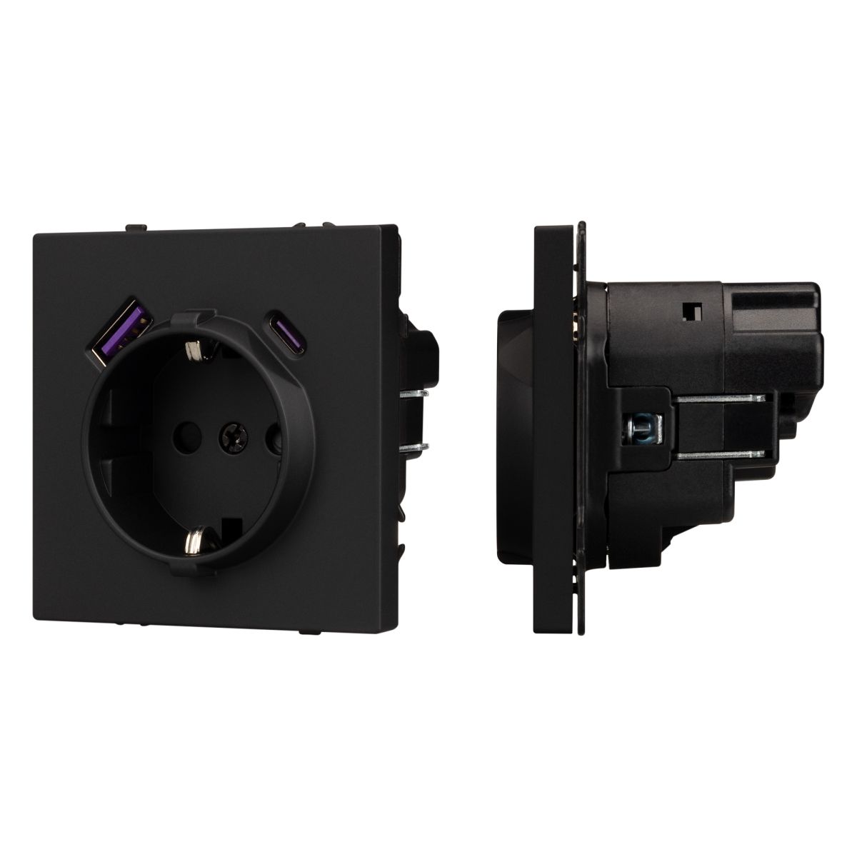 Розетка зк со шторками с USB тип А+С софт-тач черный оникс Arlight SCT-MUAC-SFPL-BK (250V, 16A) 054285(1) в #REGION_NAME_DECLINE_PP#