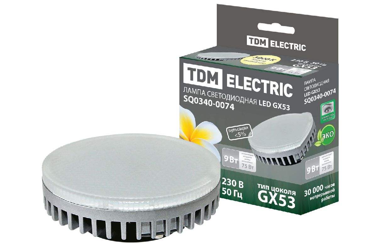 Лампа светодиодная TDM Electric GX53 9W 3000K прозрачная SQ0340-0074 в Санкт-Петербурге