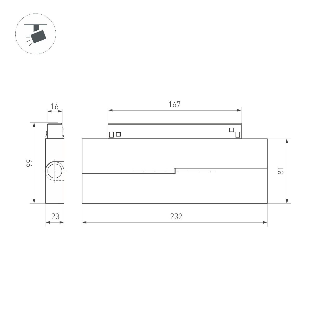 Трековый магнитный светильник Arlight MAG-ORIENT-DOTS-FOLD-S230-12W Warm3000 (BK, 30 deg, 48V, DALI) 041905 в Санкт-Петербурге