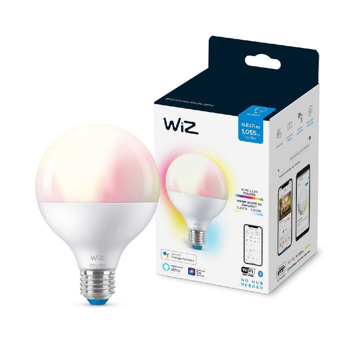 Умная светодиодная лампа Wiz Wi-Fi BLE75WG95E27922-65RGB1PF/6 E27 7W 2200/6500K 929002383902 в Санкт-Петербурге