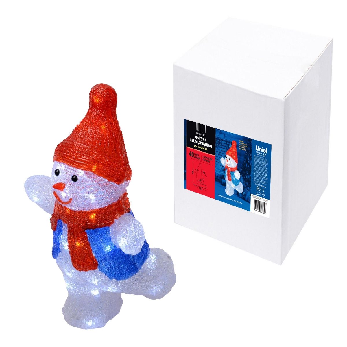 Фигура снеговик Uniel ULD-M2234-040/STA WHITE IP20 SNOWMAN-2 11030 в Санкт-Петербурге