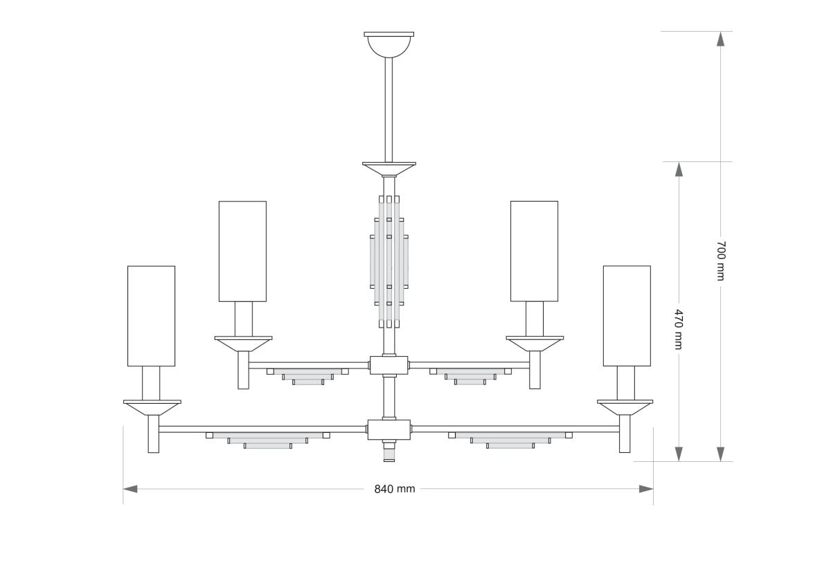 Люстра на штанге Kutek Fellino FEL-ZWL-4(P/A)KR в Санкт-Петербурге