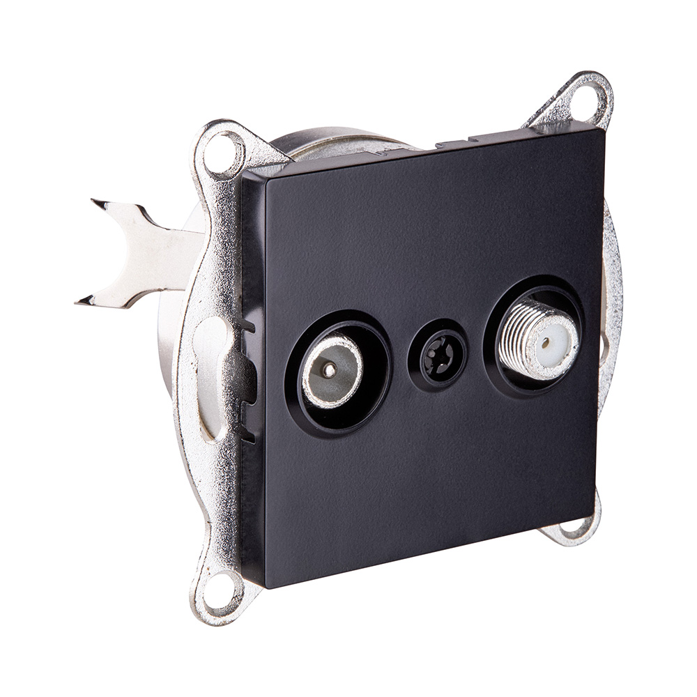 Розетка двойная TV (мама) + спутниковая SAT, черный Kollinger REA-035BK для Aspekt, Eleganz, Reflex в #REGION_NAME_DECLINE_PP#