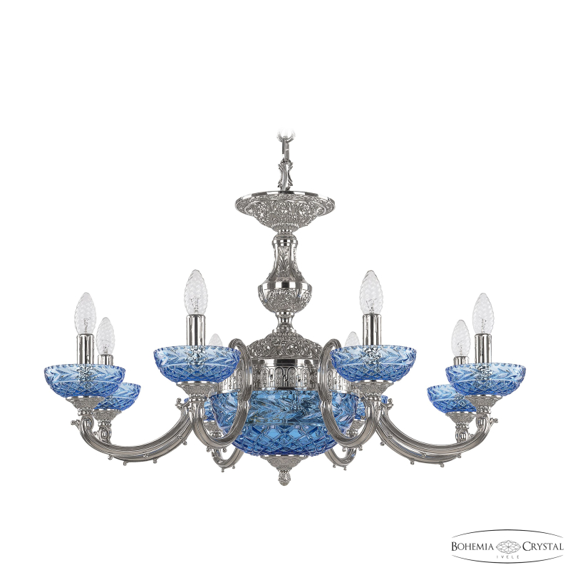 Подвесная люстра Bohemia Ivele Crystal Verona 72209P/8/210 Ni P Aquamarine/M-1F в Санкт-Петербурге