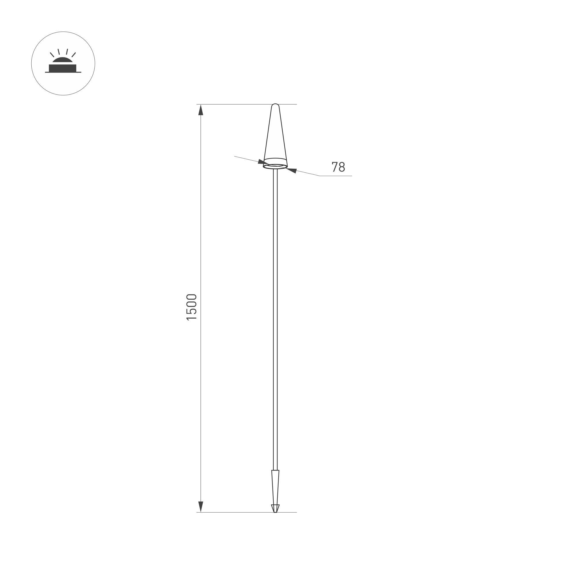 Уличный светильник Arlight LGD-CONO-BOLL-H1500-7W Warm3000 (DG, 36 deg, 230V) 037521 в #REGION_NAME_DECLINE_PP#