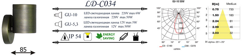 Светильник настенный LD-Lighting LD-CO34 в Санкт-Петербурге